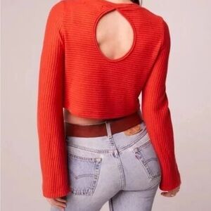 NWT Band of the Free Alize Rust Crop Top Boho‎ Bell Sleeve Ribbed M